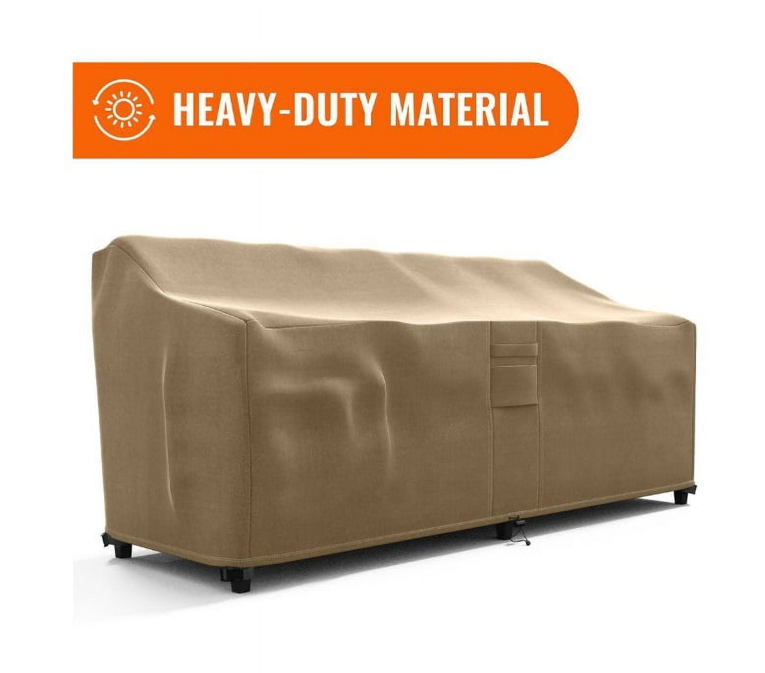 Extra Large Brown Weatherproof Outdoor Sofa Cover with PVC Backing