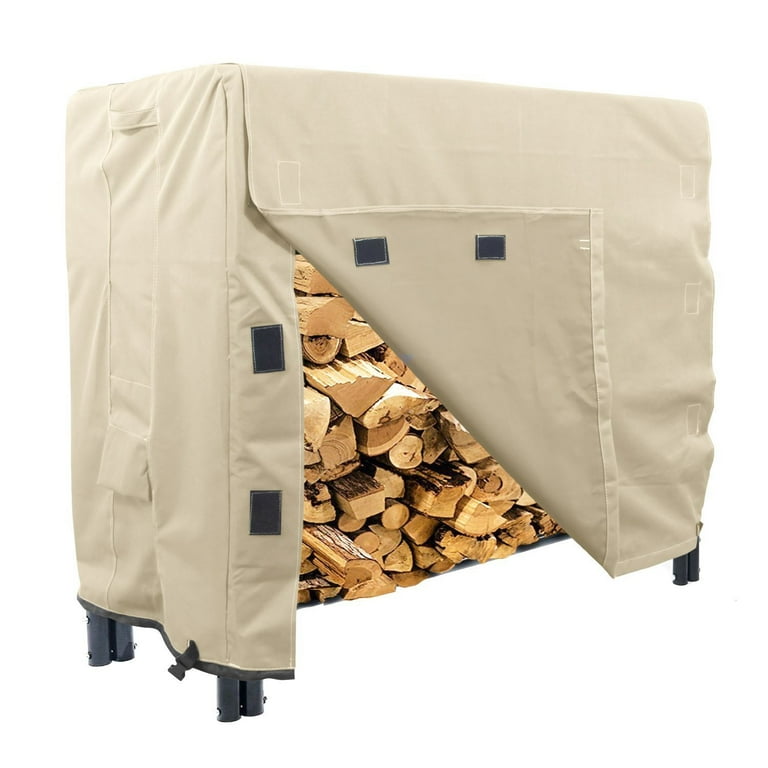 KHOMO GEAR - Heavy Duty Log Rack Cover - 8 Feet - Sahara Series - Beige KHOMO GEAR - Heavy Duty Log Rack Cover - 8 Feet - Sahara Series - Beige