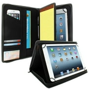 KHOMO Universal Tablet Pad Folio Zippered Case fits Tablets 8.5" up to 11" Inches - Carbon Fiber
