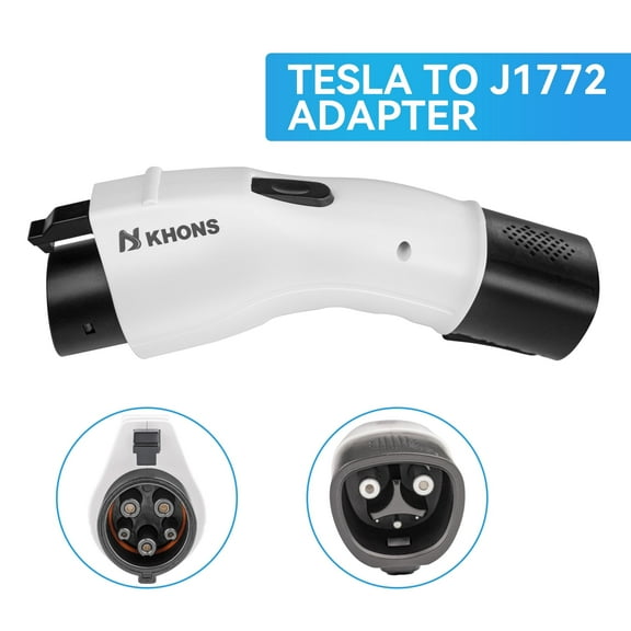 H KHONS - Tesla to J1772 Charging Adapter, 80Amp & 250V - Compatible with Tesla High-Powered Connectors, Destination/Mobile Chargers, Only for J1772 EV
