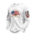 thumbnail image 1 of KHONTS 250 Anniversary America Flag Waffle Shirts for Men 1776-2026 Printed Long Sleeve Crew Neck Tees 4th of July Independence Day Tops Z-01White XL, 1 of 3