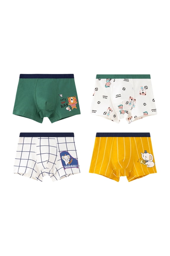 4 Pack Boys Cute Graphic Boxers Comfy Underpants,Size 2T-12T Light Purple 130