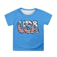 thumbnail image 1 of KHONTS 4th of July Shirts for Boys Girls Americans Flag Patriotic T-Shirts USA Star Stripes Graphic Tee Tops,Size 2-12 Years Sky Blue 160, 1 of 4