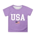 thumbnail image 1 of KHONTS 4th of July Shirts for Toddler Boys Girls Americans Flag USA T-Shirt Kids Patriotic Tee Tops,Size 2-12 Years Purple 110, 1 of 4