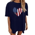 thumbnail image 1 of KHONTS 4th of July T Shirts for Women Short Sleeve Graphic Oversized Tops Casual Fashion Baggy Summer Tees Dark Blue XL, 1 of 4