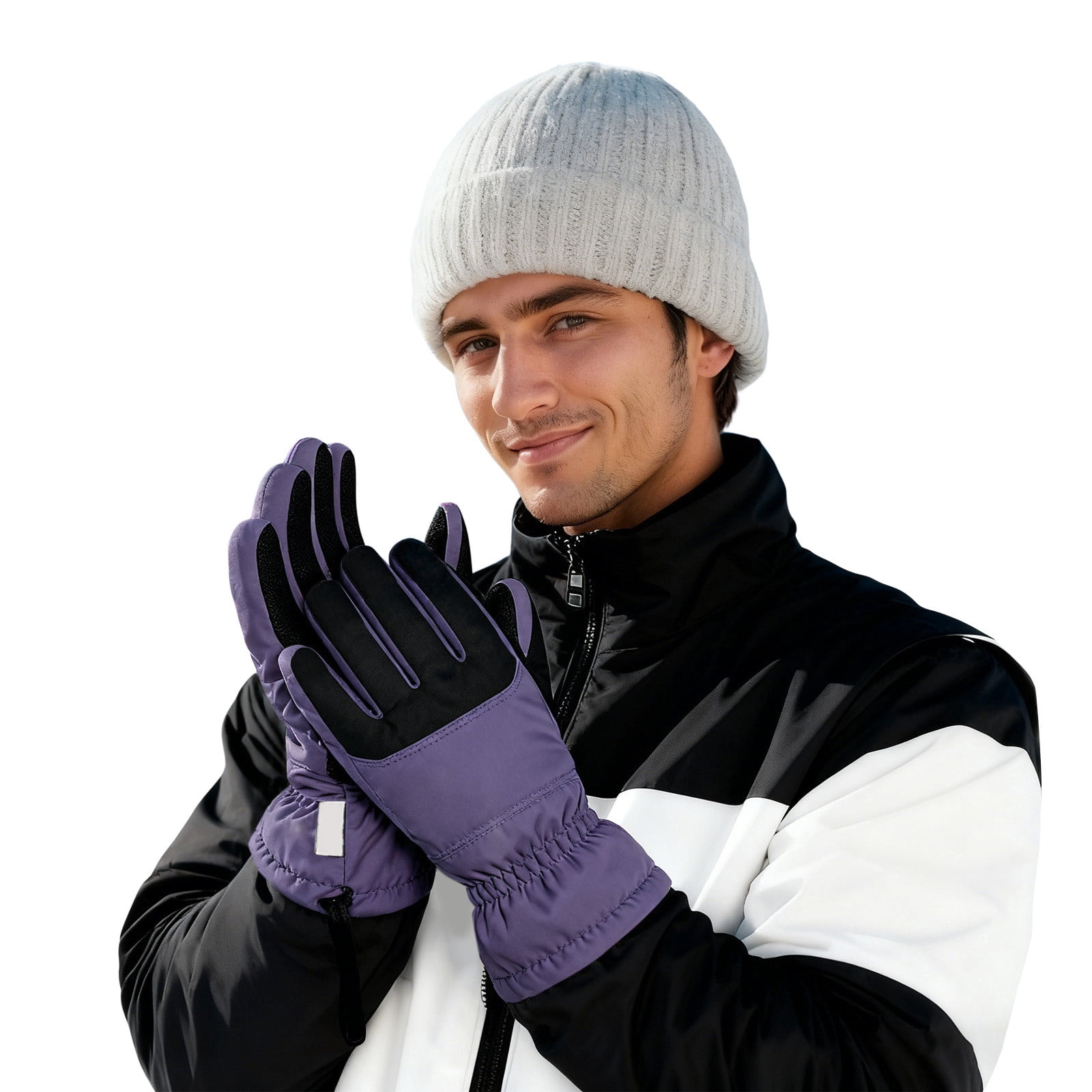KHONTS Adult Ski Snow Gloves Touchscreen Snowboard Glove Winter Warm Glove for Cold Weather Purple L