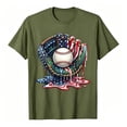 thumbnail image 1 of KHONTS Baseball Design Sprinkles Baseball Player T-Shirt Summer Short Sleeve Tops,Size 2-13 Years Army Green 140, 1 of 4
