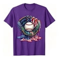 thumbnail image 1 of KHONTS Baseball Design Sprinkles Baseball Player T-Shirt Summer Short Sleeve Tops,Size 2-13 Years Purple 110, 1 of 4