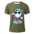 thumbnail image 1 of KHONTS Baseball for Boys Graphic Tee Casual Crew Neck Short Sleeve T-Shirt,Size 2-13 Years Army Green 130, 1 of 4
