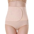 thumbnail image 1 of KHONTS Belly Wrap for Women Postpartum Body Shaper Girdle Adjustable Elastic Waist Cincher Abdominal Binder Beige XL, 1 of 8