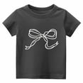 thumbnail image 1 of KHONTS Bowknot Cute Shirts for Girls Graphic Summer Shirt for Preppy Tshirt Summer Stylish Tops Grey 160, 1 of 4