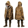 thumbnail image 1 of KHONTS Boys Hooded Cloak 3D Print Jacket Retro Coat Mid Length Outerwear with Pocket,Size 2-15 Years 01-Yellow 120, 1 of 3