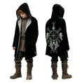 thumbnail image 1 of KHONTS Boys Hooded Cloak 3D Print Jacket Retro Coat Mid Length Outerwear with Pocket,Size 2-15 Years 15-Black 120, 1 of 4