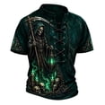thumbnail image 1 of KHONTS Boys Viking Lace up V-Neck T Shirts Short Sleeve 3D Printed Tees,Size 2-13 Years 09-Green 140, 1 of 5