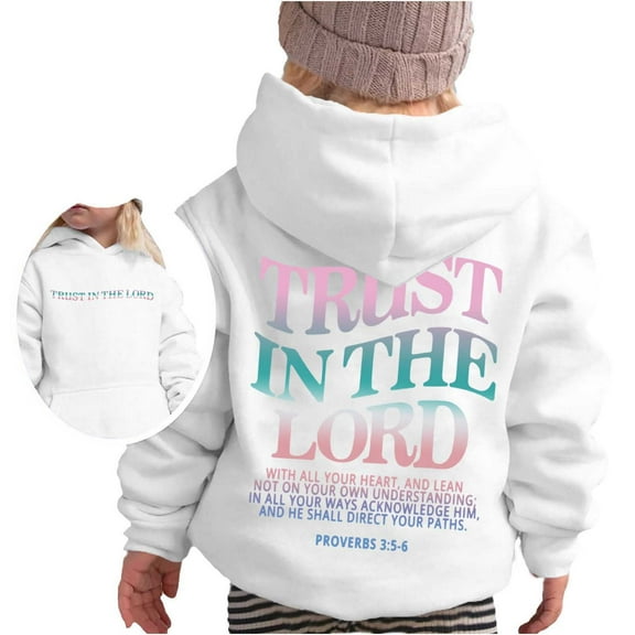 KHONTS Boys and Girls Fall Hoodies Unisex Trendy Y2k Letter Print Sweatshirts Cute Long Sleeve Pullover Tops for Kids with Pockets,Sizes 2-13 Years
