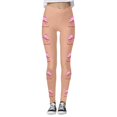 thumbnail image 1 of KHONTS Cancer Awareness Leggings for Women Ribbon Leggings High Waisted Yoga Pants Stretchy Athletic Tights N-Beige S, 1 of 5