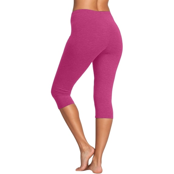 KHONTS Capri Leggings for Women Gym Athletic Capri Casual Workout Yoga Pants Solid Color Summer Soft Lightweight Tights RD2 XXL
