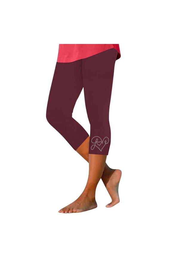 Capris for Seniors Women Summer Capri Yoga Leggings Stretchy Workout Casual Vacation Beach Pants XL