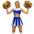 thumbnail image 1 of KHONTS Cheerleading for Women Tank Tops Pleated Skirts Cute Outfits for Carnival Party Clubwear 11-Blue L, 1 of 5