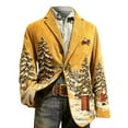thumbnail image 1 of KHONTS Christmas Blazer for Men Vintage Corduroy Jacket Funny Xmas Graphic Button Holiday Party Jackets Work Blazers 06-Yellow XXXXL, 1 of 3