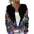 thumbnail image 1 of KHONTS Christmas Cardigan Sweaters for Women 2025 Funny Xmas Open Front Button down Cardigans Long Sleeves Coat 03-Black M, 1 of 4