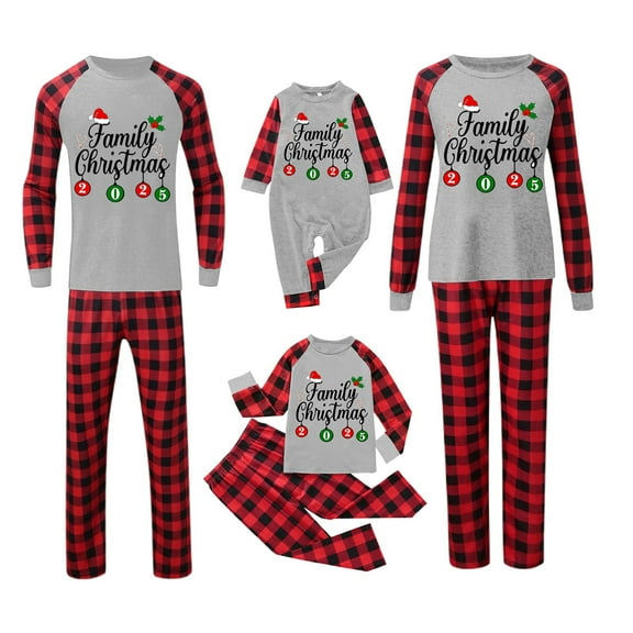 KHONTS Christmas Family Matching Pajamas Onesies Sets Winter Holiday Sleepwear Cozy Festive Loungewear for Adult and Kids Baby 18M