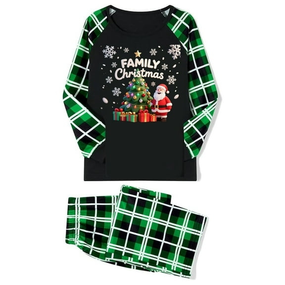 KHONTS Christmas Family Matching Pajamas Sets Festive Holiday Printed Home Sleepwear Loungewear T Shirts and Long Pants for Parents and Kids Kids 4Y