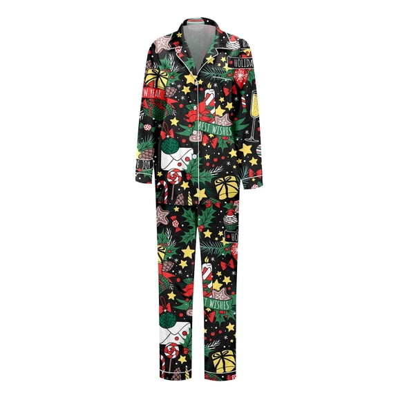 KHONTS Christmas Matching Family Pajamas Sets Festive Printed 2 Piece Loungewear Holiday Comfy Sleepwear for Adult and Kids Women S