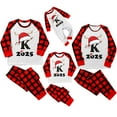 thumbnail image 1 of KHONTS Christmas Monogram K Printed Family Matching Pajamas Onesies Sets Long Sleeve and Pants Cozy Home Loungewear Holiday Sleepwear Baby 6M, 1 of 4