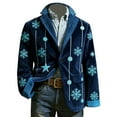 thumbnail image 1 of KHONTS Christmas Suit for Men Lightweight Xmas Printed Blazer Casual One Button Holiday Party Fit Jacket with Pockets 11-Dark Blue XL, 1 of 3