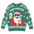 thumbnail image 1 of KHONTS Christmas Sweater for Men Funny Snowflake Santa Hilarious Xmas Claus Soft Pullover Long Sleeve Knitted Sweaters Green L, 1 of 4