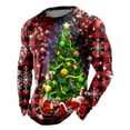 thumbnail image 1 of KHONTS Christmas Tree T Shirts for Men Long Sleeve Casual Holiday Xmas Tees Casual Crewneck Pullover 2025 Christmas Graphic Shirt 12-Red XXXXL, 1 of 3