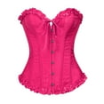 thumbnail image 1 of KHONTS Corset Tops for Women Bustier Shapewear Lingerie Lace Waist Push up Bodysuit Hot Pink XL, 1 of 2