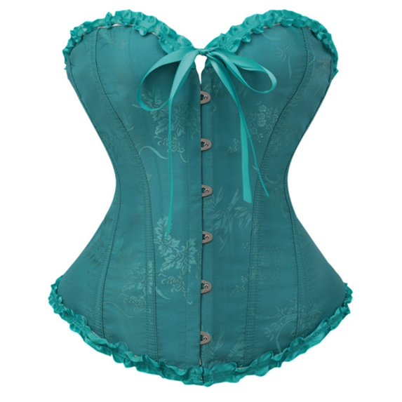KHONTS Corset Tops for Women Bustier Shapewear Waist Push up Bodysuit Green L