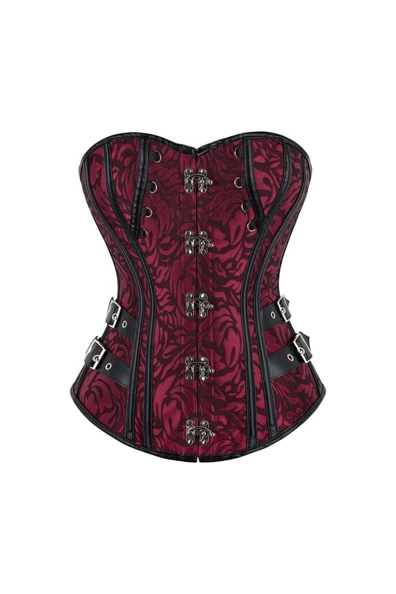 Corsets for Women Corset Top Plus Size Renaissance Lace up Corset Bodice Bustier Red M