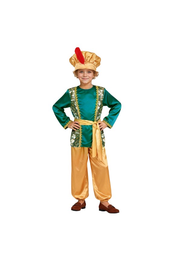 Costume for Boys Elegant Nights Themed Role Performance and Cosplay Events Green XS