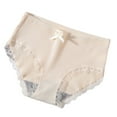 thumbnail image 1 of KHONTS Cotton Panties for Women Fashion High Waist Lace Trim Underwear Solid Color Comfy Pant Breathable Pants Beige XL, 1 of 3