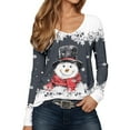thumbnail image 1 of KHONTS Crewneck Christmas T Shirts for Women Snowman Long Sleeve Xmas Casual Loose Pullover Tops Grey XL, 1 of 4