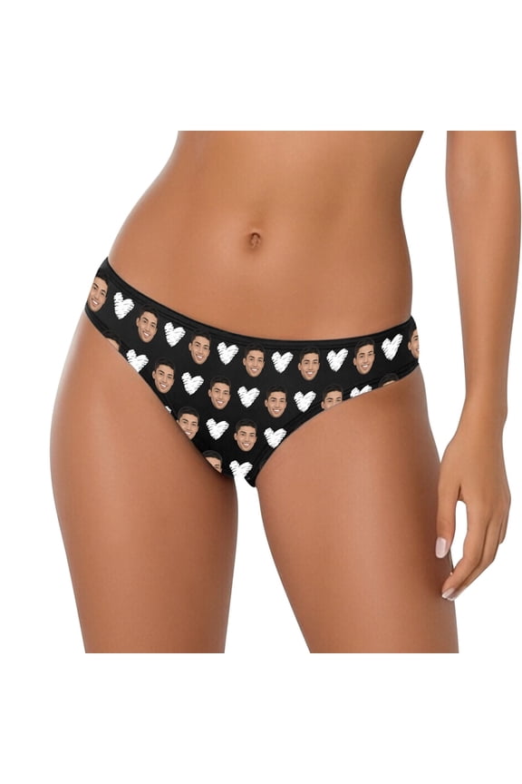 Custom Underwear for Women Personalized Underwear Panties with Face Picture Funny Gifts White XXL