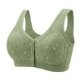 thumbnail image 1 of KHONTS Daisy Senior Bras for Women Plus Size Anti-Sagging Front Snap Closure Bra Wireless Soft Comfort Bralettes Green 44, 1 of 8