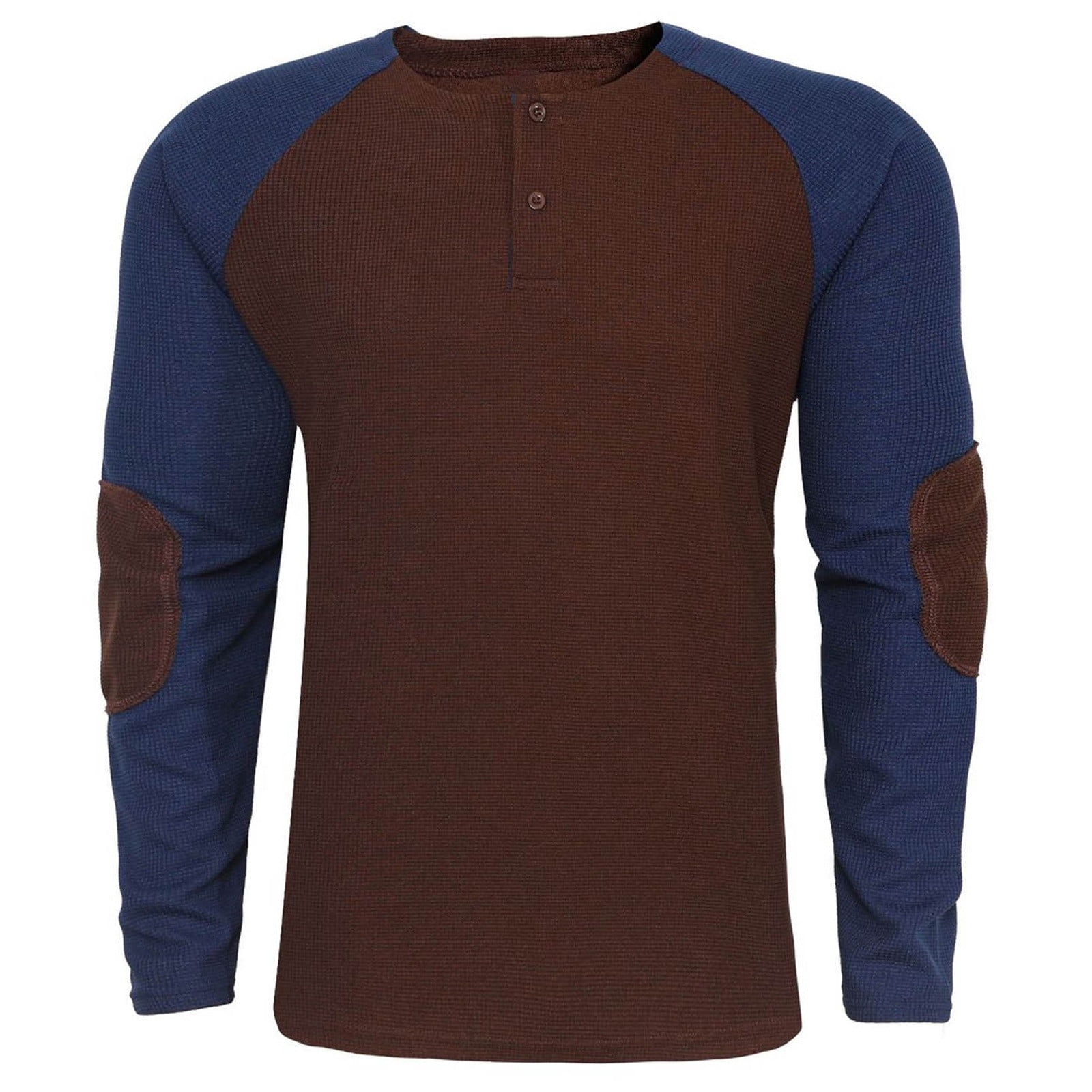 KHONTS Fall Henley Shirts for Men Long Sleeve Baseball T-Shirts Casual Sport Athletic Tee Tops Coffee M