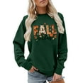 thumbnail image 1 of KHONTS Fall Sweatshirts for Women Autumn Graphic Printed Pullover Tops Long Sleeve Casual Fashion T Shirts Dark Green S, 1 of 4