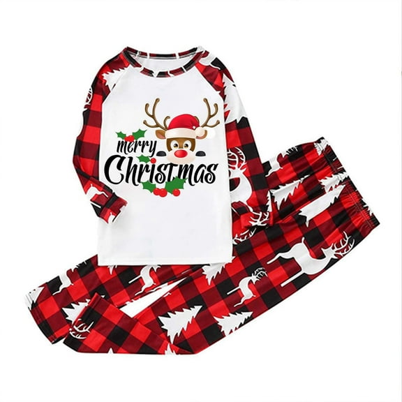 KHONTS Family Christmas Pajamas Matching Sets Holiday Cozy Sleepwear with Long Sleeve T Shirts and Pants for Parents and Kids Men XL
