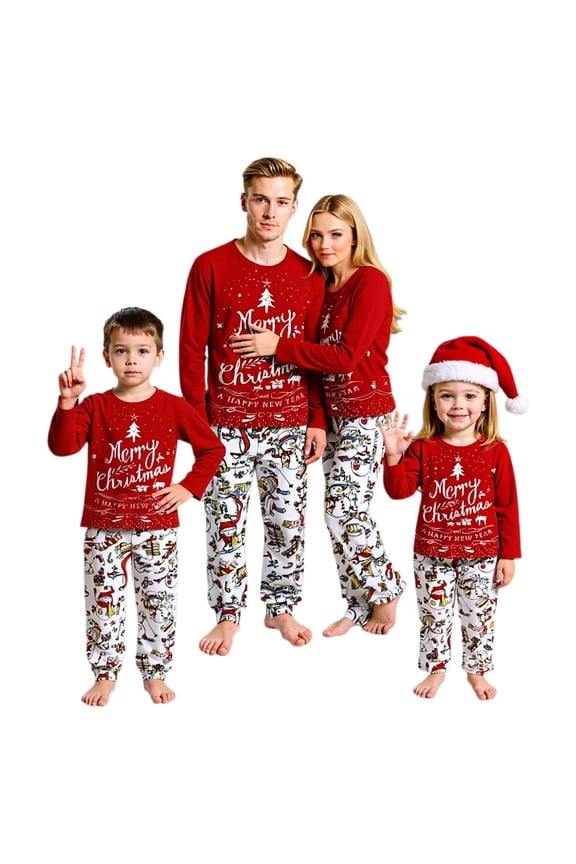 Family Christmas Pajamas Matching Sets Long Sleeve Top and Pants Festive Xmas Outfits Soft Sleepwear with Pets Pets XL