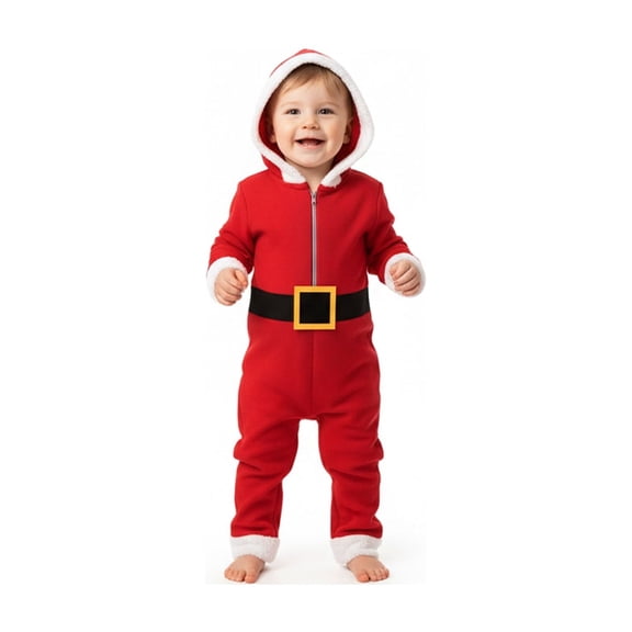 KHONTS Family Christmas Santa Costume Onesie One Piece Cosplay Festive Suit