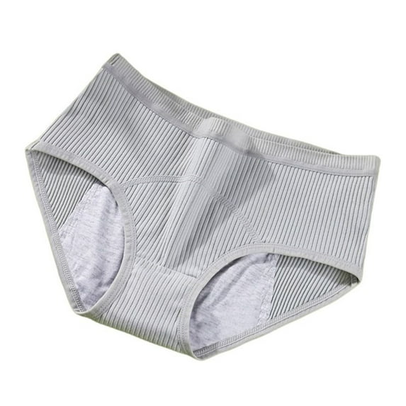 KHONTS Full Cover Period Underwear for Women High Waisted Leak Proof Panties Soft Comfort Pants for Month Cycle Grey L
