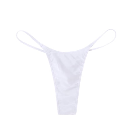 KHONTS Thongs for Women Panties Stretch T-Back Tangas Low Rise Hipster Underwear White XS