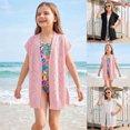 thumbnail image 1 of KHONTS Girls Beach Coverup Loose Fit Short Sleeve Crochet Cardigan Sweaters Summer Vacation Cover up Clothes White 8Y, 1 of 8
