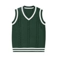 thumbnail image 1 of KHONTS Girls Boys V Neck Sweater Vest School Uniform Solid Color Sleeveless Knit Sweaters Pullover Tank Tops for Kids,Sizes 1-8 Years Green 130, 1 of 3