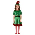 thumbnail image 1 of KHONTS Girls Christmas Elf Holiday Outfits Dress and Hat Sock,4 Piece, 1 of 4